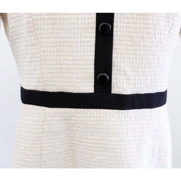 Gal Meets Glam Whitney Ivory Textured Boucle Tweed Fit and Flare Dress SIze 8 - Picture 5 of 11